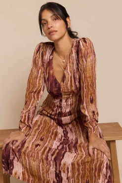 Slowlove Vestido Frunce estampado Multicolor New