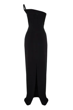 Trendyol Vestido largo asimétrico negro Outlet