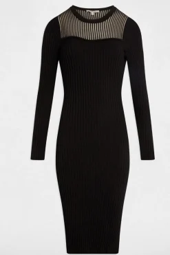 Morgan Vestido largo calado Negro Discount