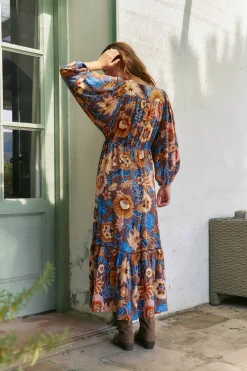 Jaase Vestido largo catalonia estampado tierra Multicolor Clearance