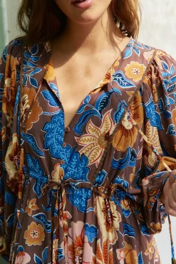 Jaase Vestido largo catalonia estampado tierra Multicolor Clearance