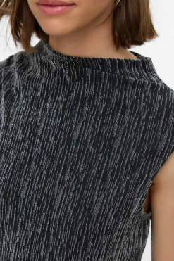 Vero Moda Vestido largo con brillos de manga sisa Gris Clearance