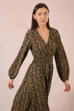 Molly Bracken Vestido largo con estampado y pliegues Multicolor Sale