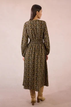 Molly Bracken Vestido largo con estampado y pliegues Multicolor Sale