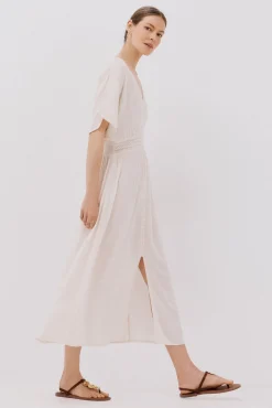 Cortefiel Vestido largo encaje Arena Outlet