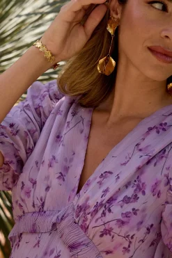 Polín Et Moi Vestido largo estampado Lila Clearance