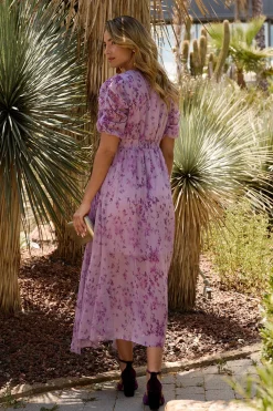 Polín Et Moi Vestido largo estampado Lila Clearance