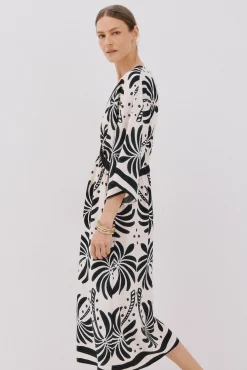 Cortefiel Vestido largo estampado Multicolor Discount