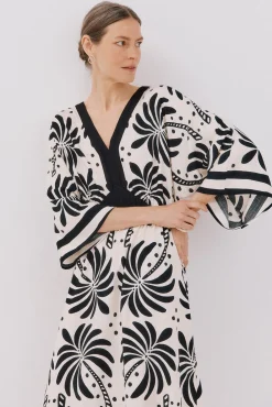 Cortefiel Vestido largo estampado Multicolor Discount