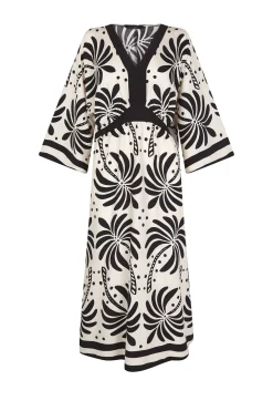 Cortefiel Vestido largo estampado Multicolor Discount