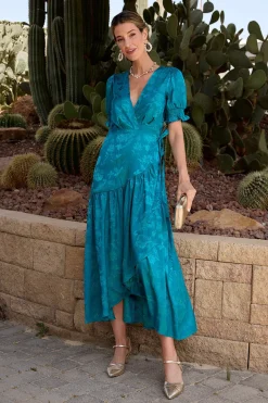 Polín Et Moi Vestido largo estampado Azul Sale