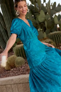 Polín Et Moi Vestido largo estampado Azul Sale