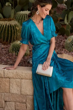 Polín Et Moi Vestido largo estampado Azul Sale