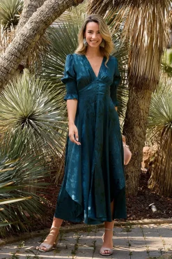 Polín Et Moi Vestido largo estampado Azul Discount