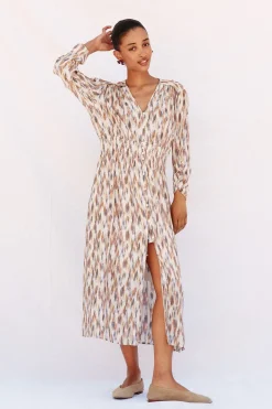 Cortefiel Vestido largo estampado Multicolor Clearance