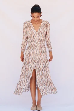 Cortefiel Vestido largo estampado Multicolor Clearance