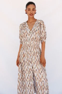 Cortefiel Vestido largo estampado Multicolor Clearance