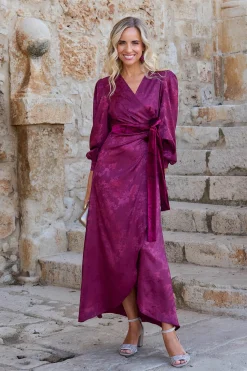 Polín Et Moi Vestido largo estampado Vino Online