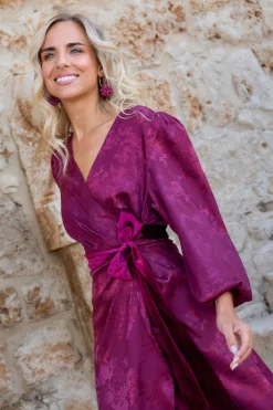 Polín Et Moi Vestido largo estampado Vino Online