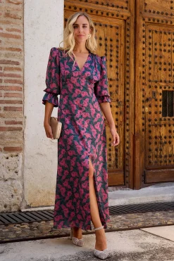 Polín Et Moi Vestido largo estampado Estampado verde New