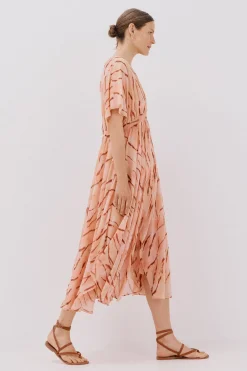 Cortefiel Vestido largo estampado fluido Multicolor Best