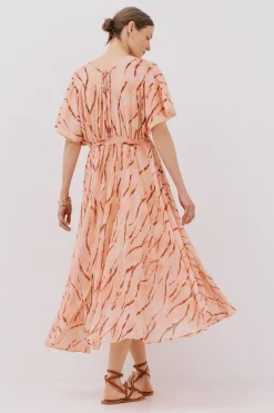 Cortefiel Vestido largo estampado fluido Multicolor Best