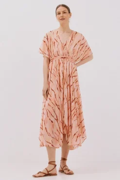 Cortefiel Vestido largo estampado fluido Multicolor Best