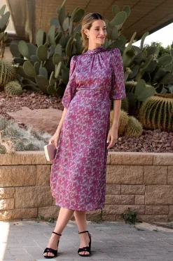 Polín Et Moi Vestido largo estampado MIN Morado Outlet