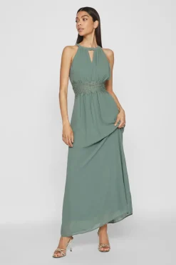 Vila Vestido largo fiesta Verde Discount