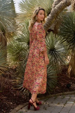 Polín Et Moi Vestido largo flores Beige Clearance