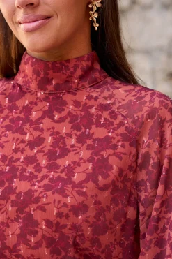 Polín Et Moi Vestido largo flores Rojo Sale