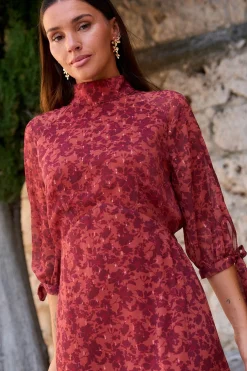 Polín Et Moi Vestido largo flores Rojo Sale