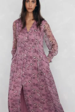 Pedro del Hierro Vestido largo fluido Morado