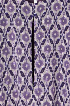 Silbon Vestido largo fruncido estampado Estampado granate Outlet