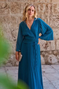 Polín Et Moi Vestido largo Nuria Azul Clearance