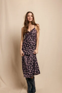 Slowlove Vestido lencero Estampado morado Hot