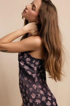 Slowlove Vestido lencero Estampado morado Hot