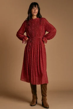 Polín Et Moi Vestido lunares granate Estampado granate Discount