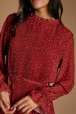 Polín Et Moi Vestido lunares granate Estampado granate Discount