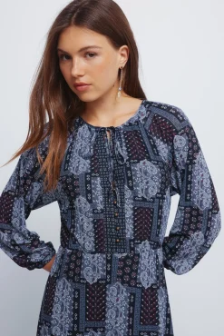 Springfield Vestido midi boho azul