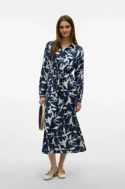 Vero Moda Vestido midi camisero Azul marino Hot