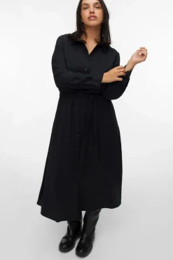 Vero Moda Curve Vestido midi camisero talla grande Negro New