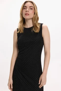 Vila Vestido midi con brillos Negro Best