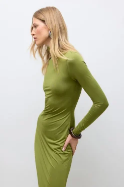 Vero Moda Vestido midi cuello subido Verde oscuro Sale