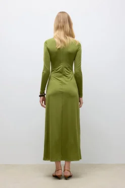 Vero Moda Vestido midi cuello subido Verde oscuro Sale