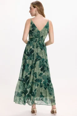 Vila Vestido midi de flores Verde oscuro Best