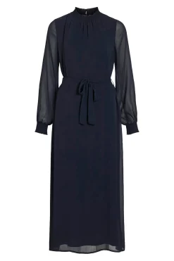 Vila Vestido midi de gasa Azul marino Clearance