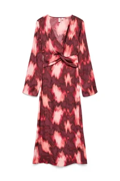 Vero Moda Vestido midi de manga larga Granate Best