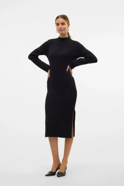 Vero Moda Vestido midi de punto Negro Outlet