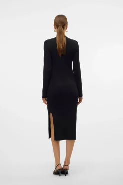 Vero Moda Vestido midi de punto Negro Outlet